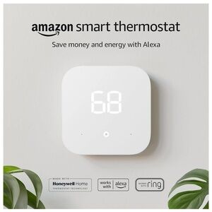 Amazon Smart Thermostat with White Display